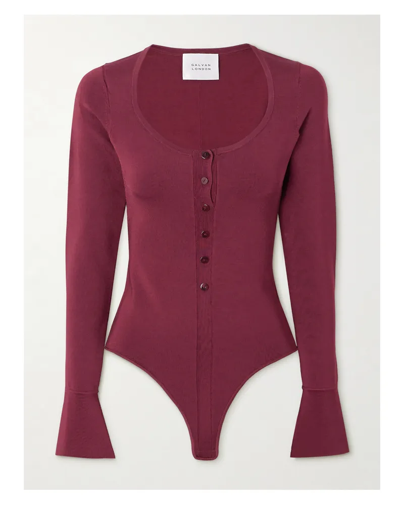 GALVAN Body Aus Stretch-jersey - Burgunder Burgunder