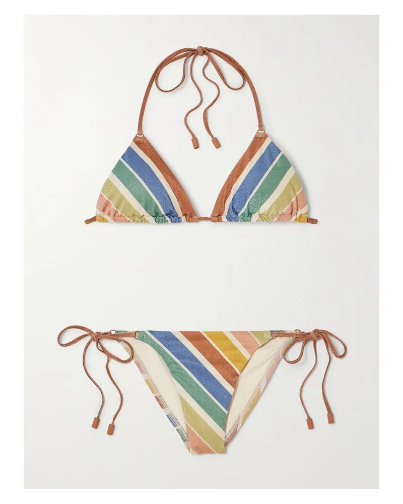 Zimmermann Everley Bikini Aus Stretch-material Mit Recycelten Fasern In Metallic-optik - Mehrfarbig Mehrfarbig