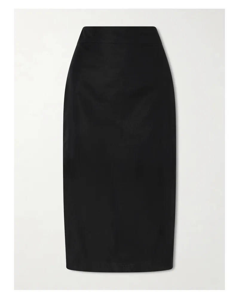 Maria Mcmanus Organic Cotton-organza Midi Skirt - Black Black
