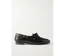 Pathy Leather Boat Shoes - Black