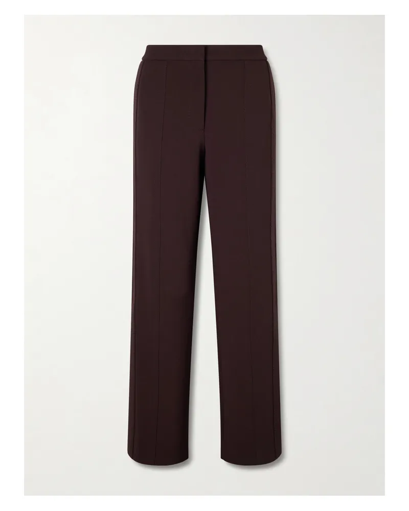 Another Tomorrow Stretch-jersey Straight-leg Track Pants - Brown Brown
