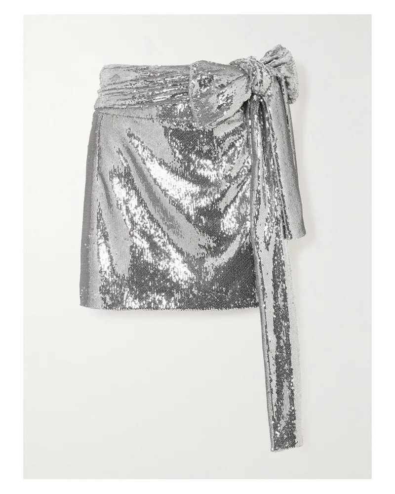 BERNADETTE Bernard Asymmetrischer Minirock Aus Taft Mit Pailletten - Silber Silber