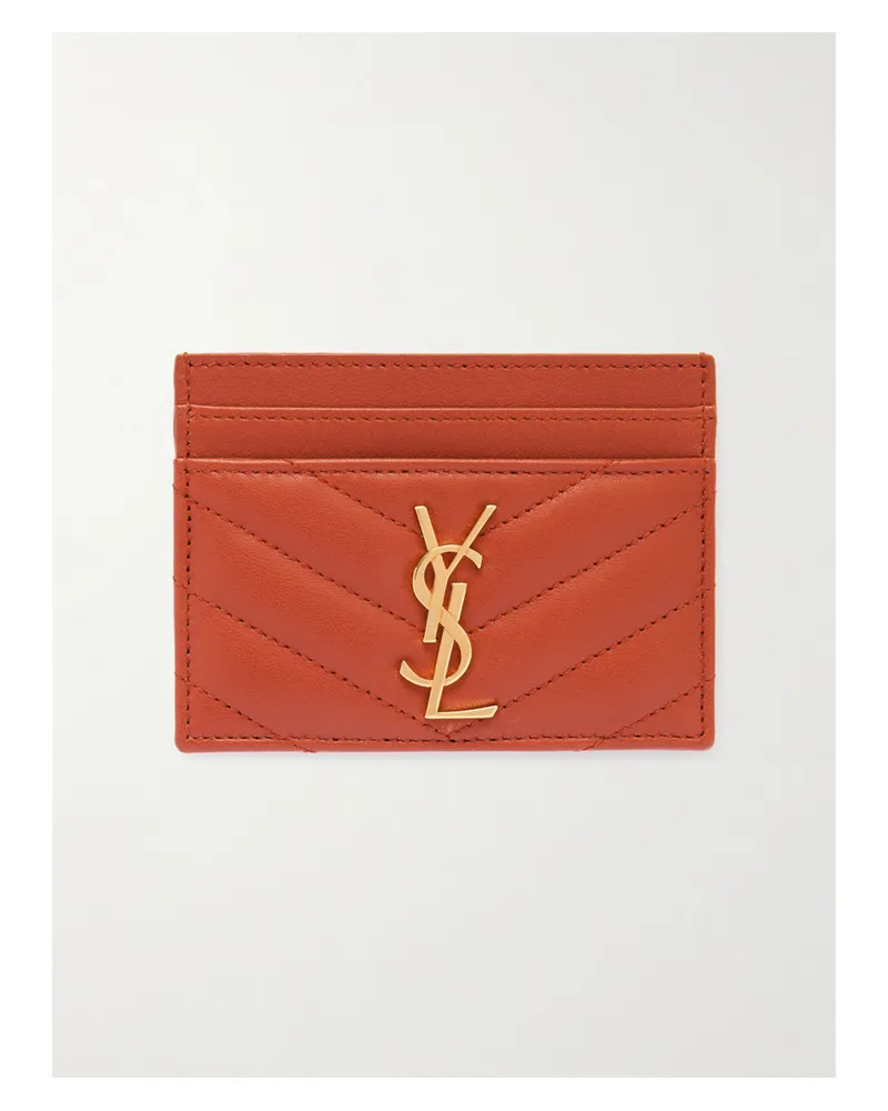 Saint Laurent Cassandre Kartenetui Aus Matelassé-leder - Orange Orange