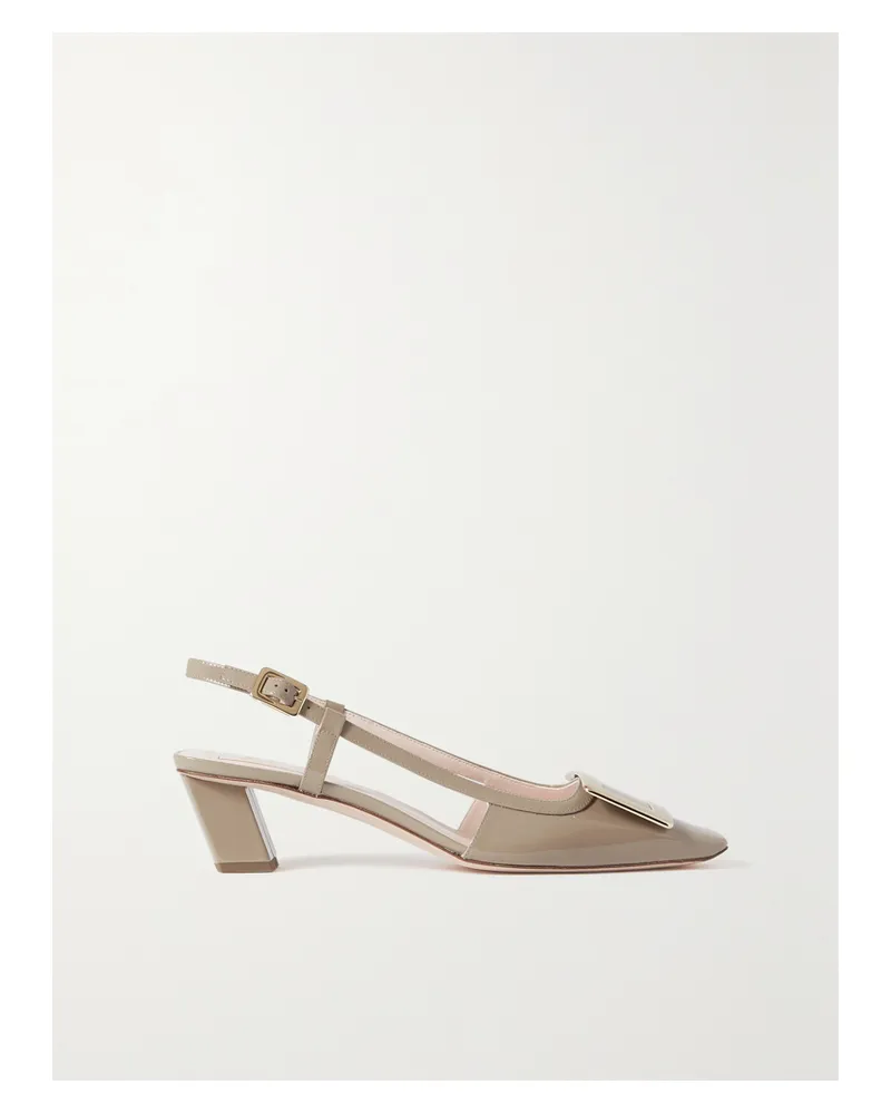 Roger Vivier Belle Vivier 45 Patent-leather Slingback Pumps - Brown Brown