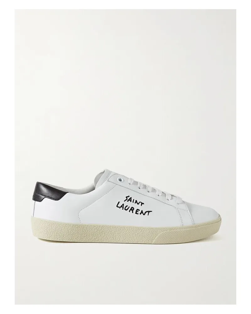 Saint Laurent Court Classic Sneakers Aus Leder Mit Logostickerei - Weiß Weiß