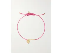Pure Heart 14-karat Gold Cord Bracelet - Pink