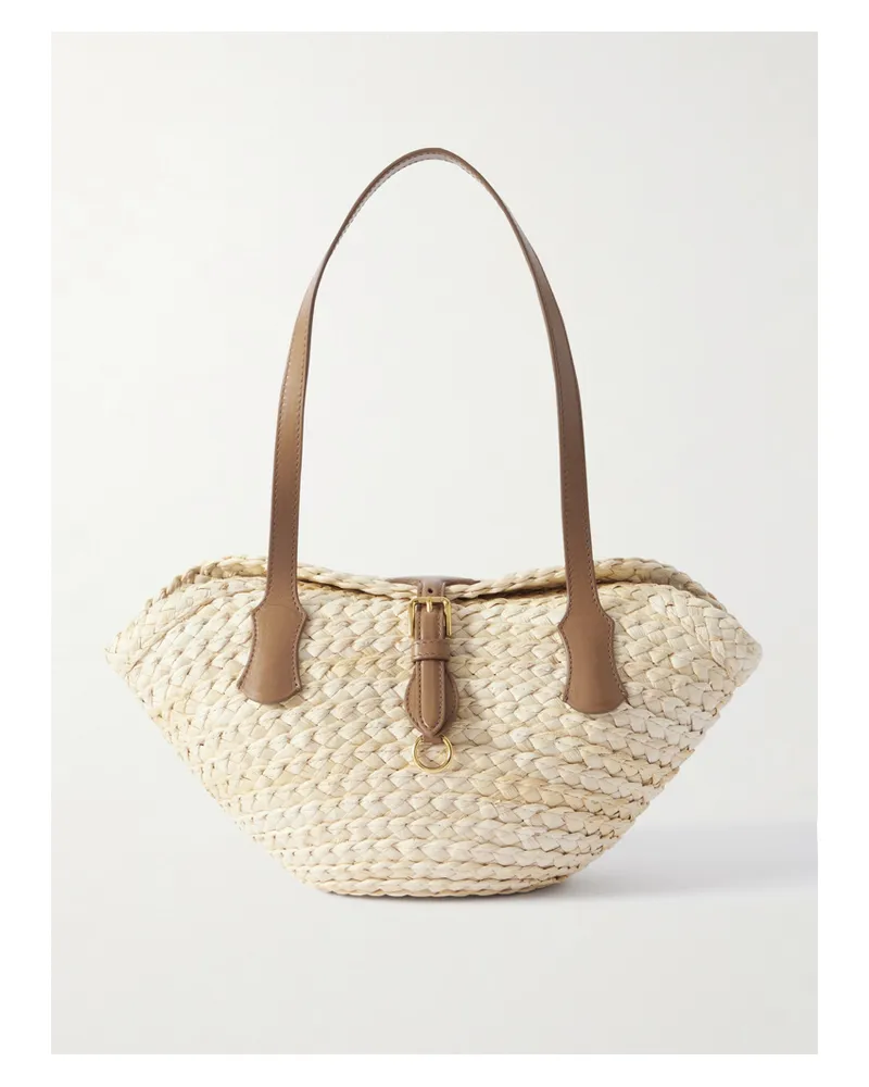 Dolce & Gabbana Schultertasche Aus Raffiabast Mit Lederbesätzen - Neutral Neutral
