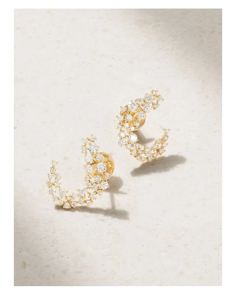 Ananya Scatter Huggies Creolen Aus 18 Karat Gold Mit Diamanten Gold