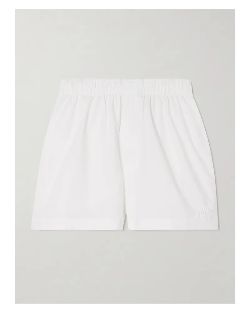 SKIMS Spa Cotton Shorts – Snow – Shorts aus Baumwollpopeline Weiß