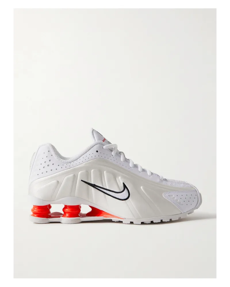 Nike Shox R4 Sneakers Aus Shell Mit Gummibesätzen - Weiß Weiß