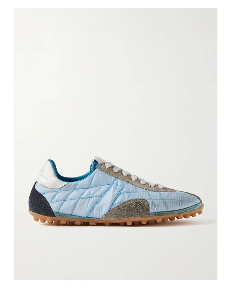 Maison Margiela Sprinter Sneakers Aus Shell Mit Leder- Und Gebürsteten Velourslederbesätzen - Blau Blau