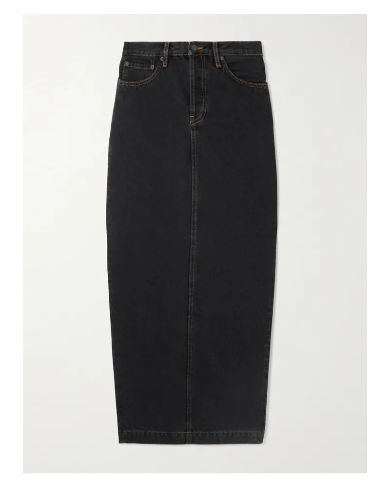 WARDROBE.NYC Maxi-jeansrock - Schwarz Schwarz