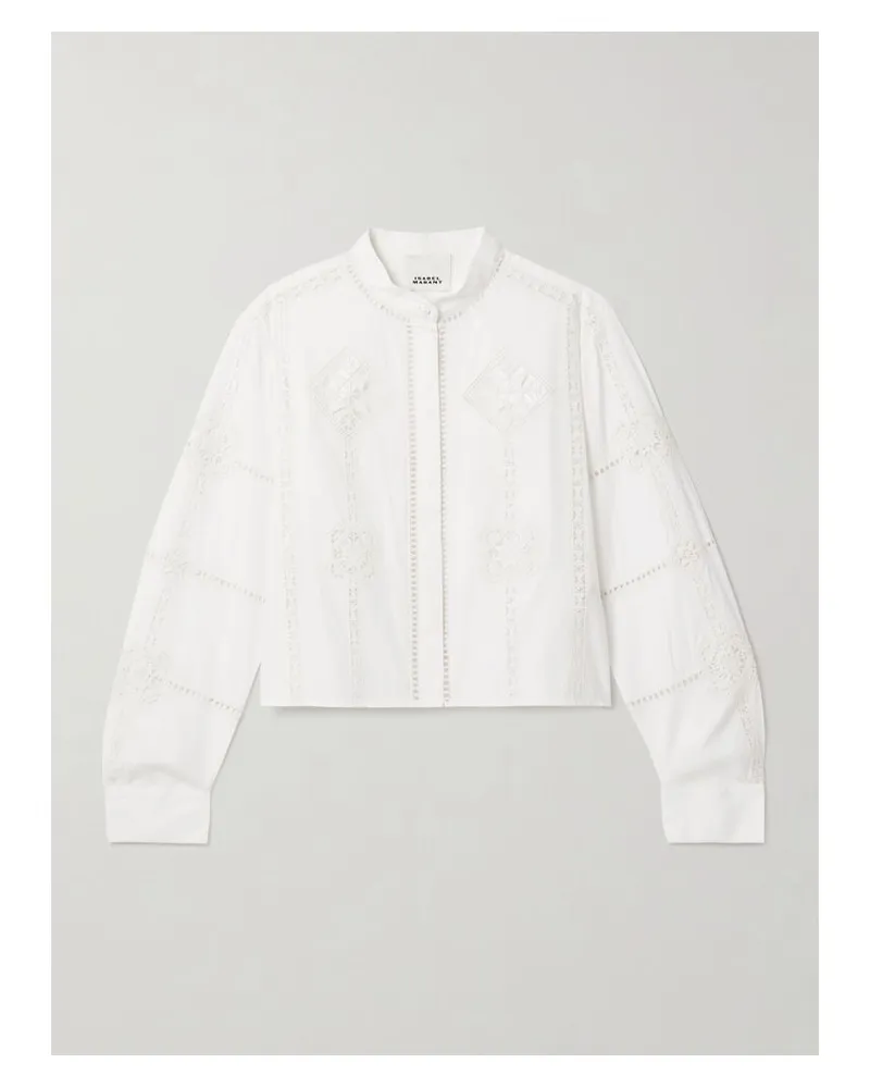 Isabel Marant Serena Hemd Aus Baumwollpopeline Mit Häkeleinsätzen - Weiß Weiß