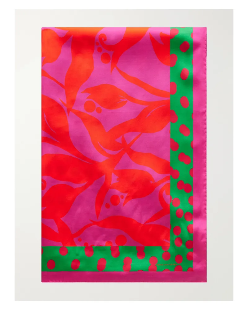 Dries van Noten Polka-dot Printed Twill Scarf - Multi Multi