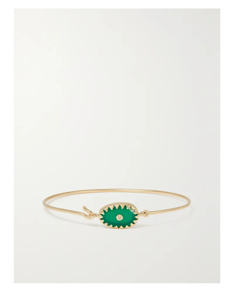 Pascale Monvoisin Orso Armreif Aus 9 Karat Gold Mit Onyx Und Diamant - Grün Grün