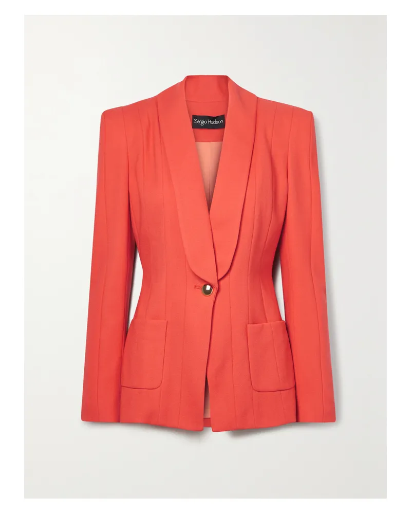 Sergio Hudson Blazer Aus Woll-crêpe Mit Stretch-anteil - Orange Orange
