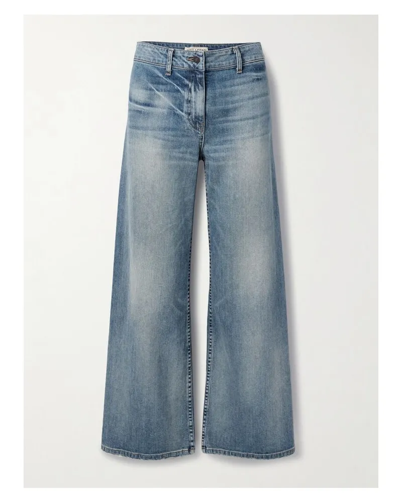 Nili Lotan Megan Hoch Sitzende Jeans Mit Weitem Bein In Distressed-optik - Blau Blau