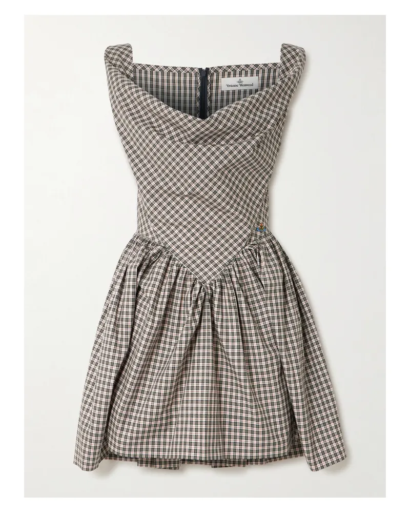 Vivienne Westwood Mini Sunday Minikleid Aus Karierter Baumwollpopeline Mit Raffungen - Mehrfarbig Mehrfarbig