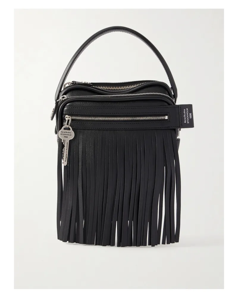 Acne Studios Camero Fringe Leather Shoulder Bag - Black Black