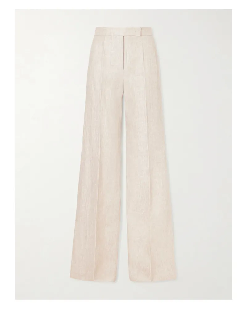 Max Mara Linen Wide-leg Pants - Neutrals Neutrals
