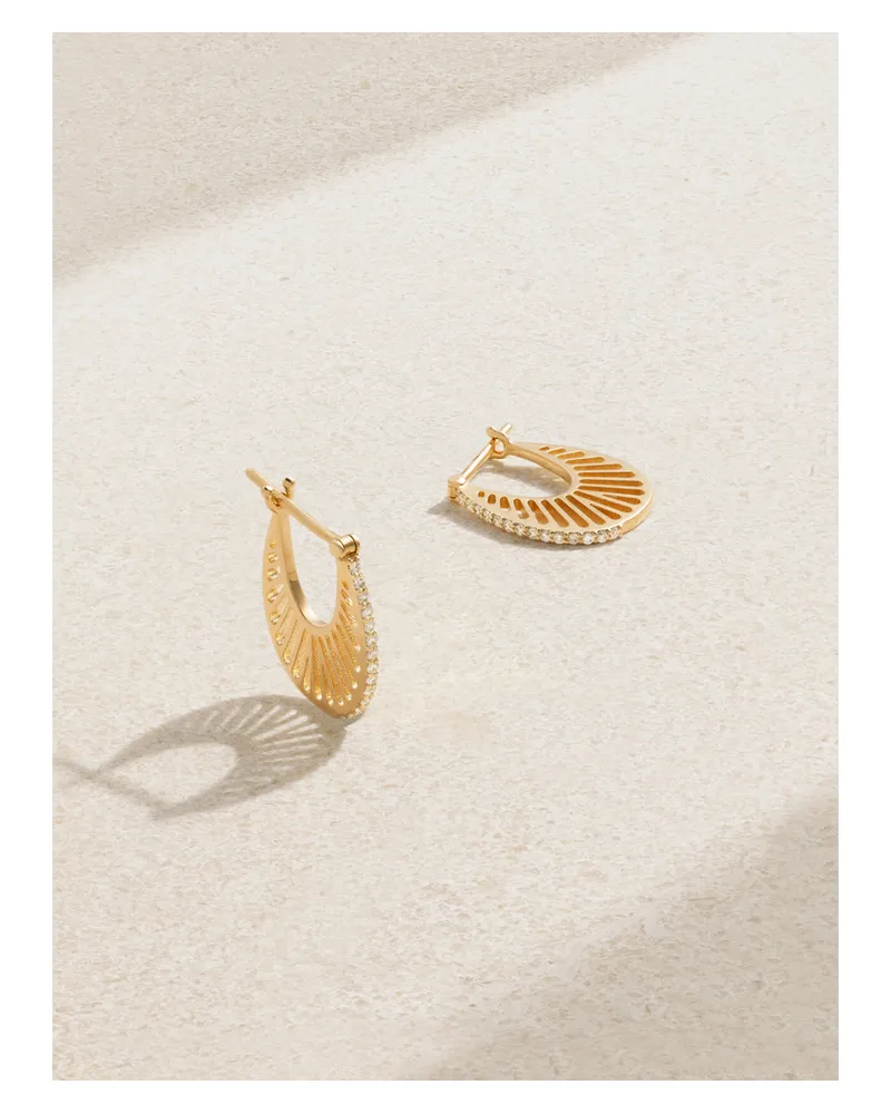 L’Atelier Nawbar Flat Ray Mittelgroße Creolen Aus 18 Karat Gold Mit Diamanten Gold
