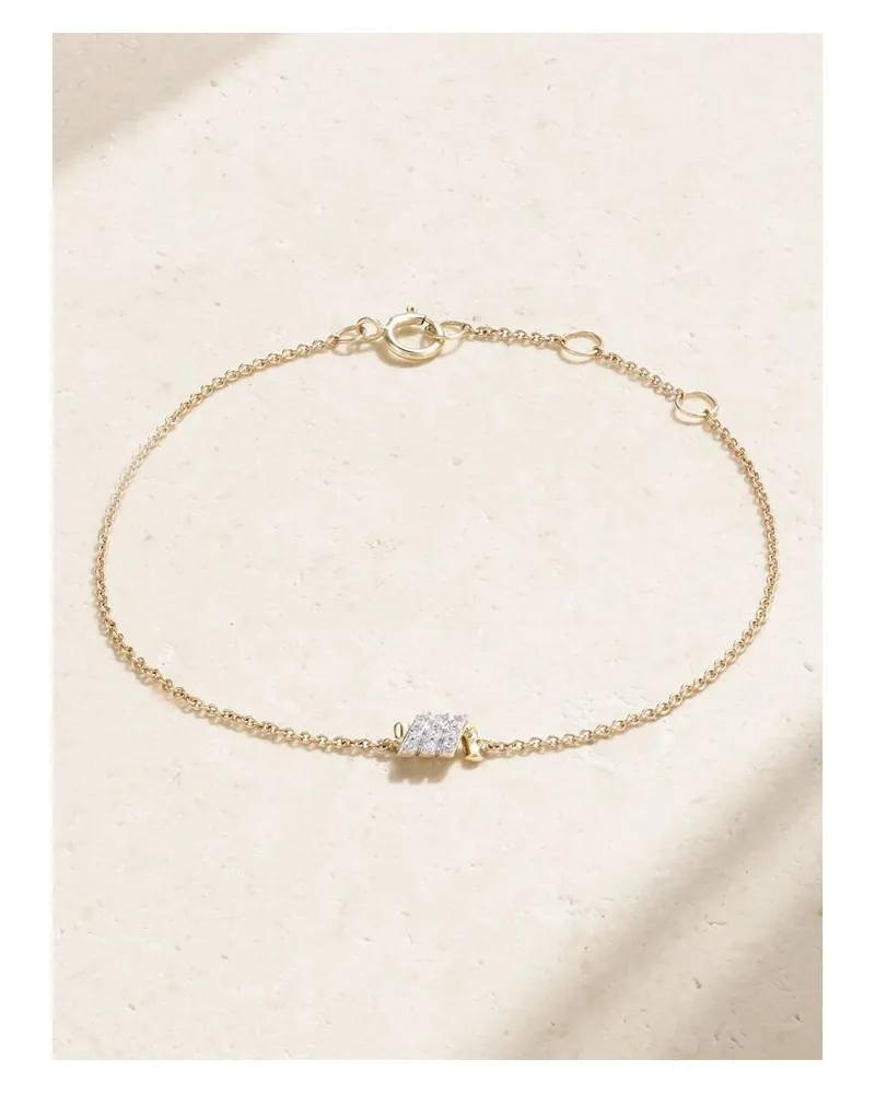 Stone & Strand Twinkling Twine Armband Aus 10 Karat Gold Mit Diamanten Gold