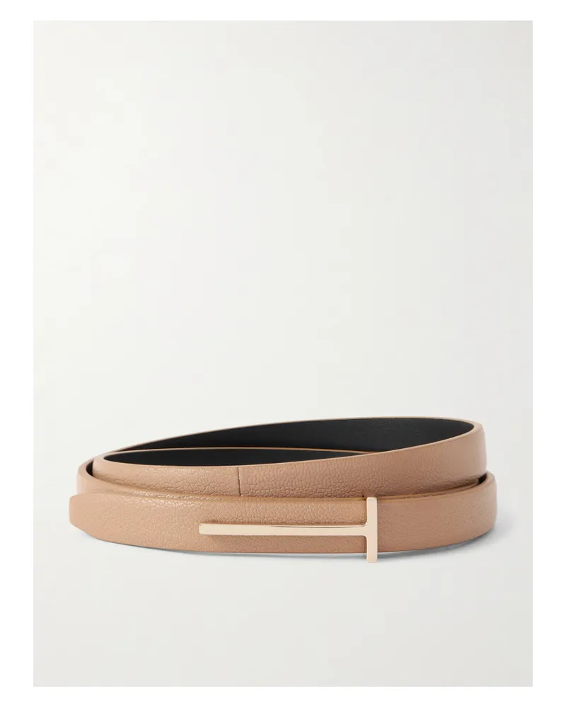 Tom Ford Textured-leather Belt - Brown Brown