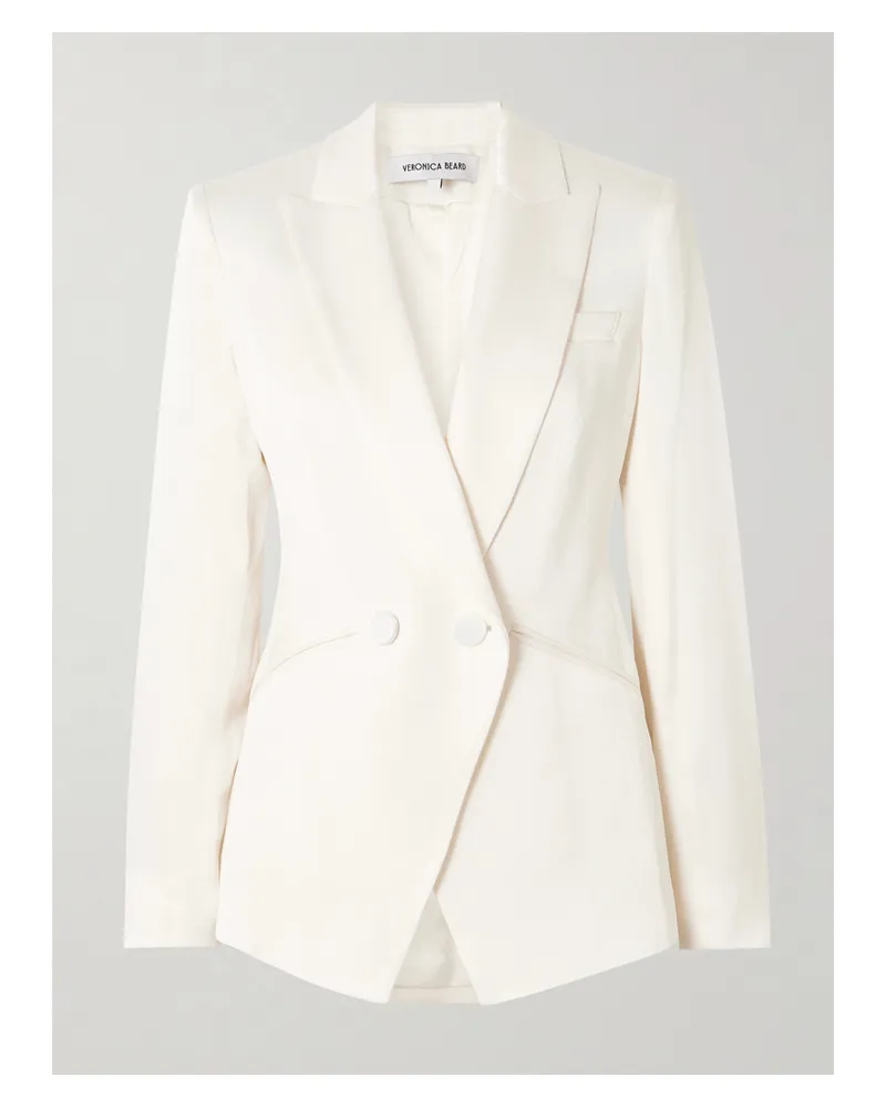 Veronica Beard Rickie Satin-crepe Blazer - White White