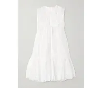 Minikleid Aus Organza Mit Schleife Und Stickereien - Weiß