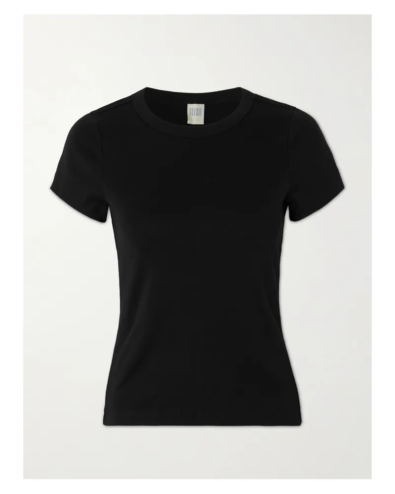 Flore Flore Car Baby Tee T-shirt Aus Geripptem Biobaumwoll-jersey Mit Print - Schwarz Schwarz