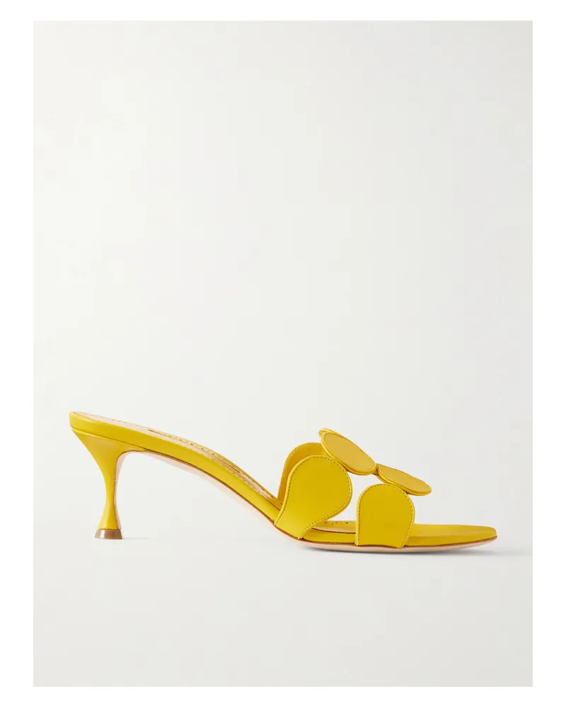 Manolo Blahnik Haribalmu 50 Mules Aus Leder - Gelb Gelb