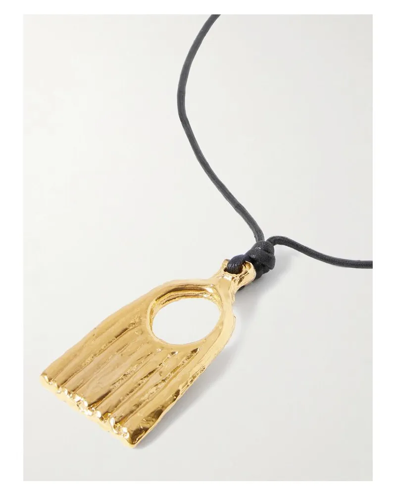 Alighieri The Vanitas Kette Aus Kordel Und Metall Mit Auflage Aus Recyceltem Gold - Schwarz Schwarz