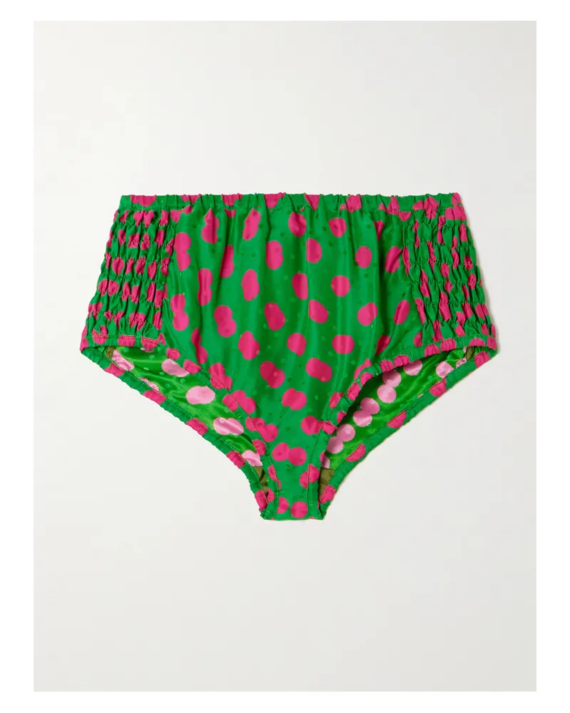 Dries van Noten Shorts Aus Glänzendem Jacquard Mit Punktmuster - Grün Grün