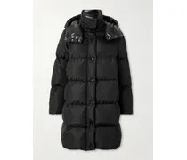 Appliquéd Hooded Shell Down Coat - Black