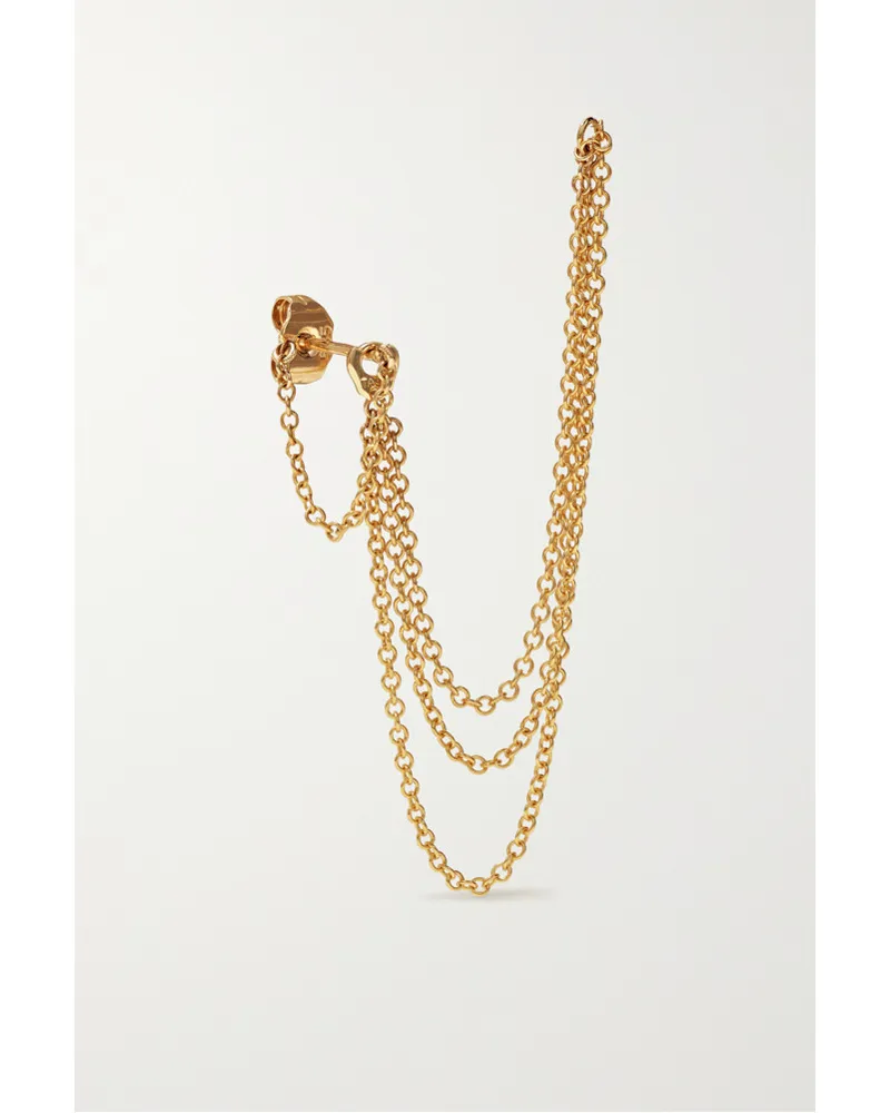 Maria Tash 76 Mm Triple Chain Einzelner Ohrring aus 14 Karat Gold