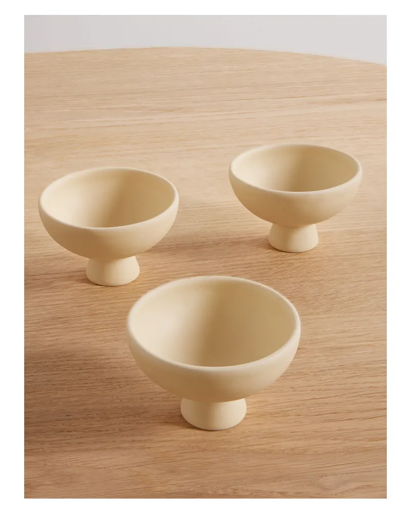 raawii Strøm Set Aus Drei Kleinen Tonschalen - Neutral Neutral