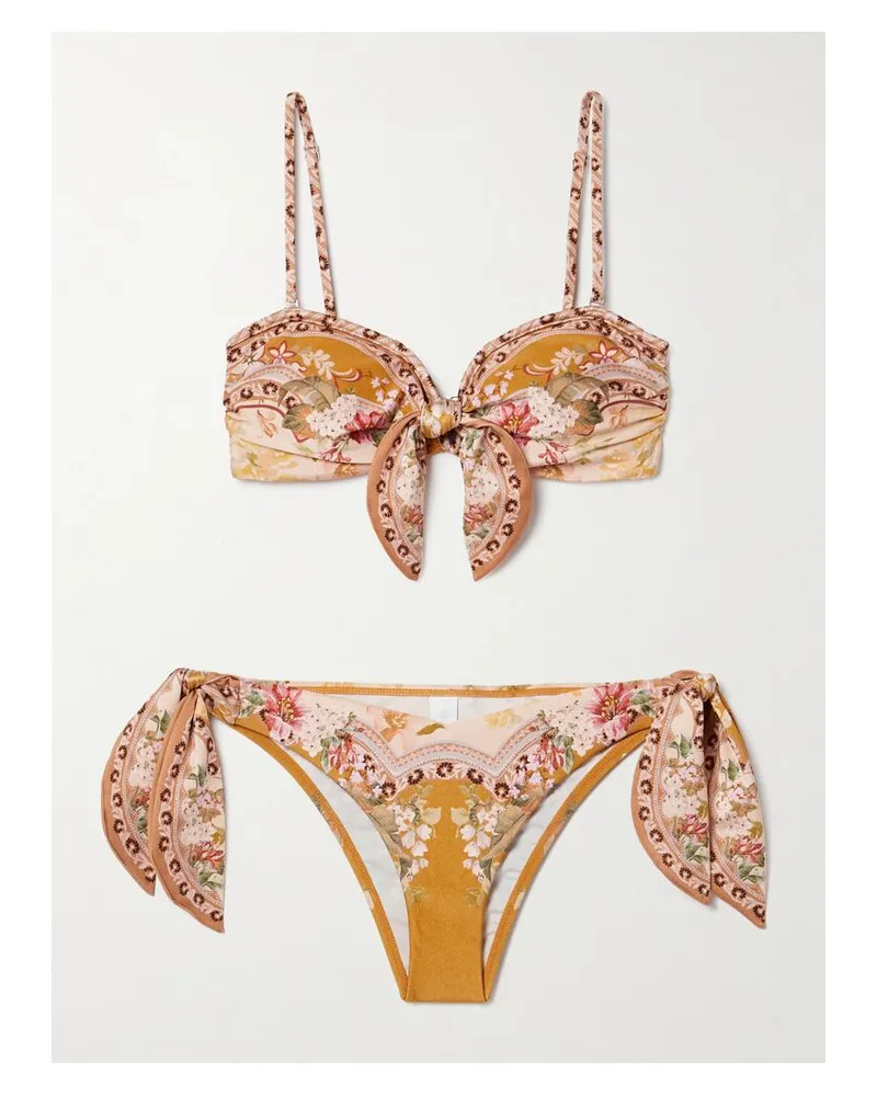 Zimmermann Wylie Bedruckter Bikini Zum Binden - Neutral Neutral