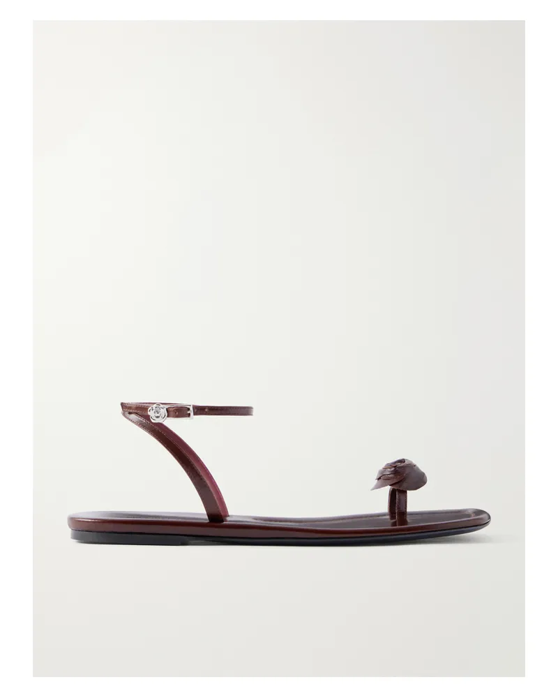 Magda Butrym Rose Leather Sandals - Red Red