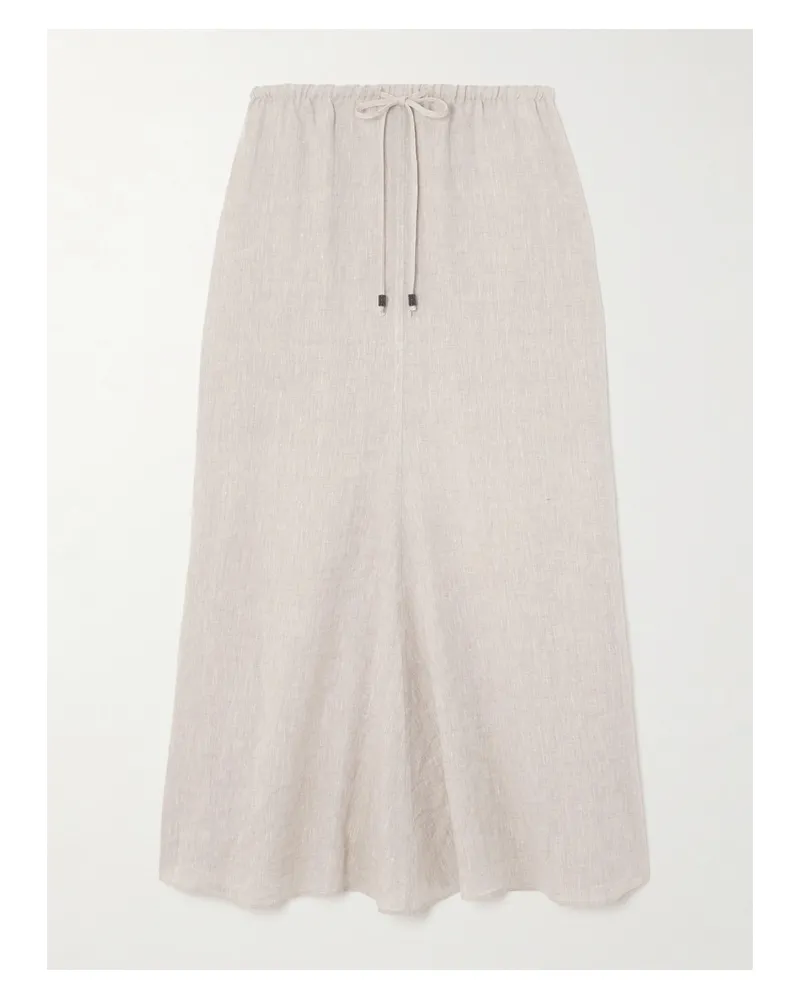 Brunello Cucinelli Midirock Aus Leinen Mit Verzierungen - Neutral Neutral