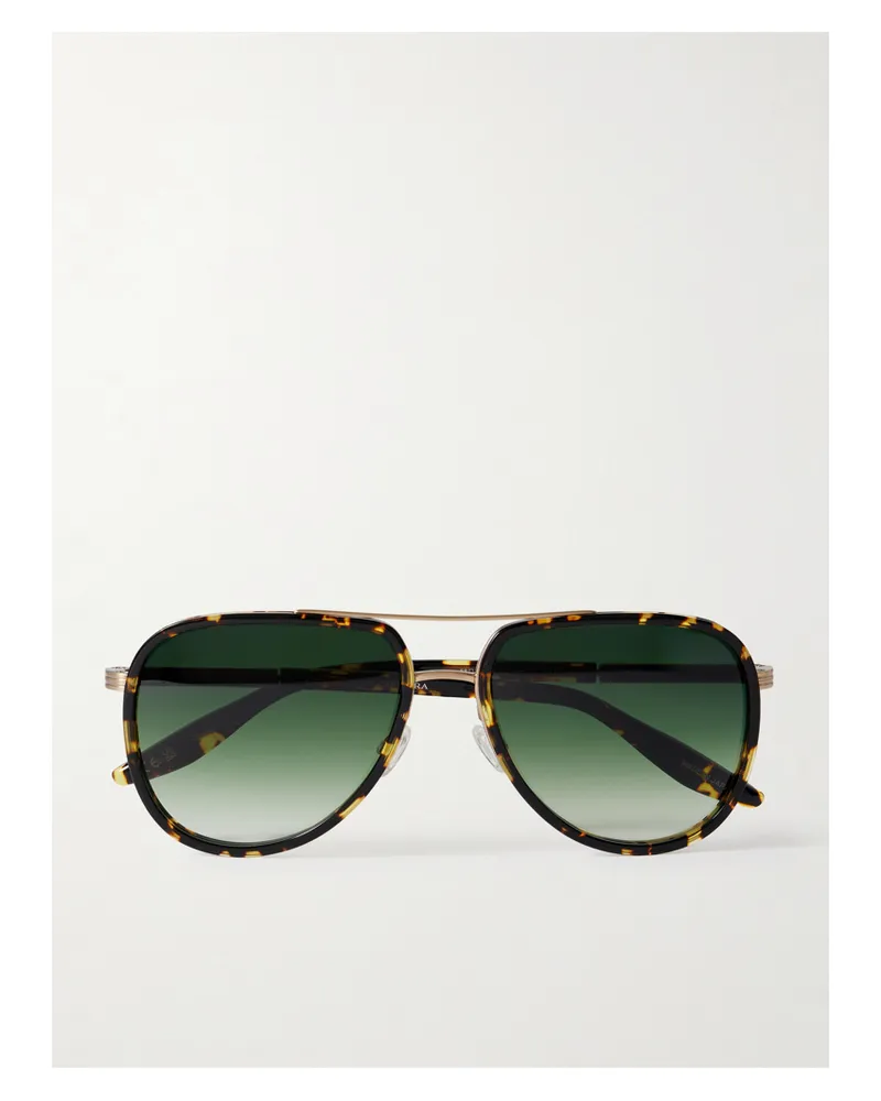 Barton Perreira Cani Pilotensonnenbrille Aus Azetat In Hornoptik Und Titan Horn
