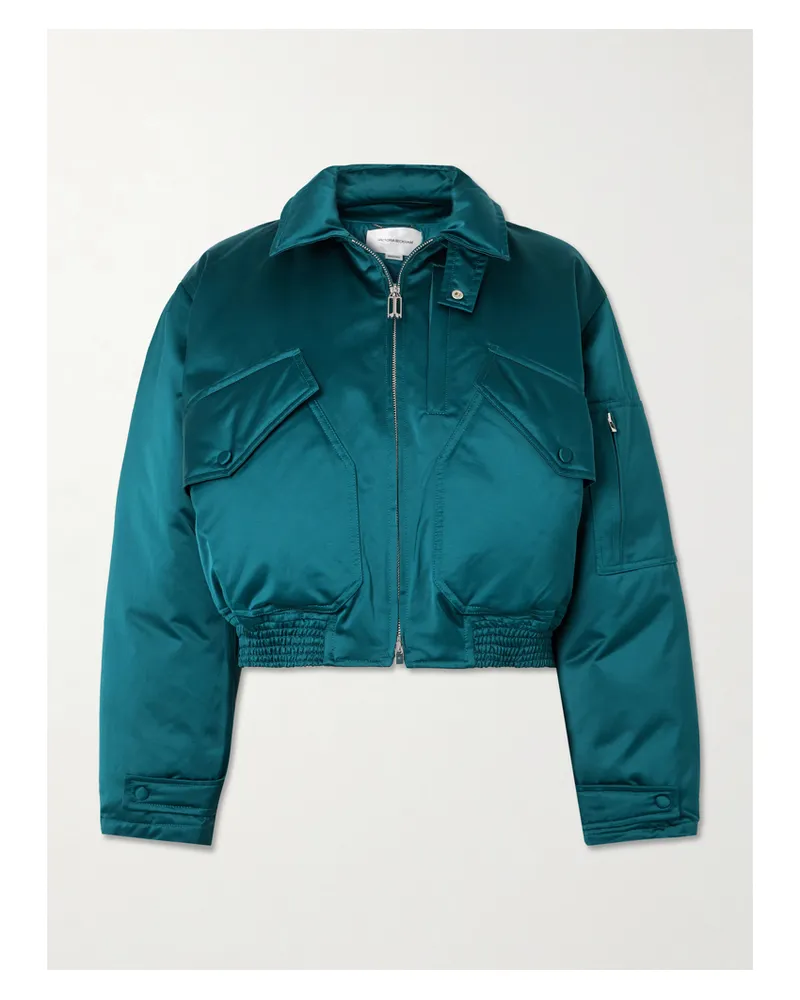 Victoria Beckham Bomberjacke Aus Satin Aus Einer Baumwollmischung Mit Daunenfüllung - Blau Blau