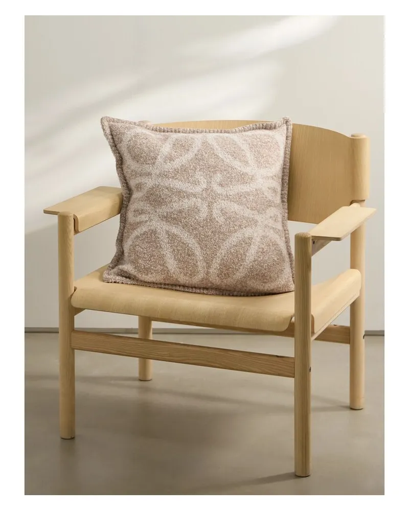 Loewe Anagram Kissen Aus Bouclé Mit Jacquard-muster - Neutral Neutral