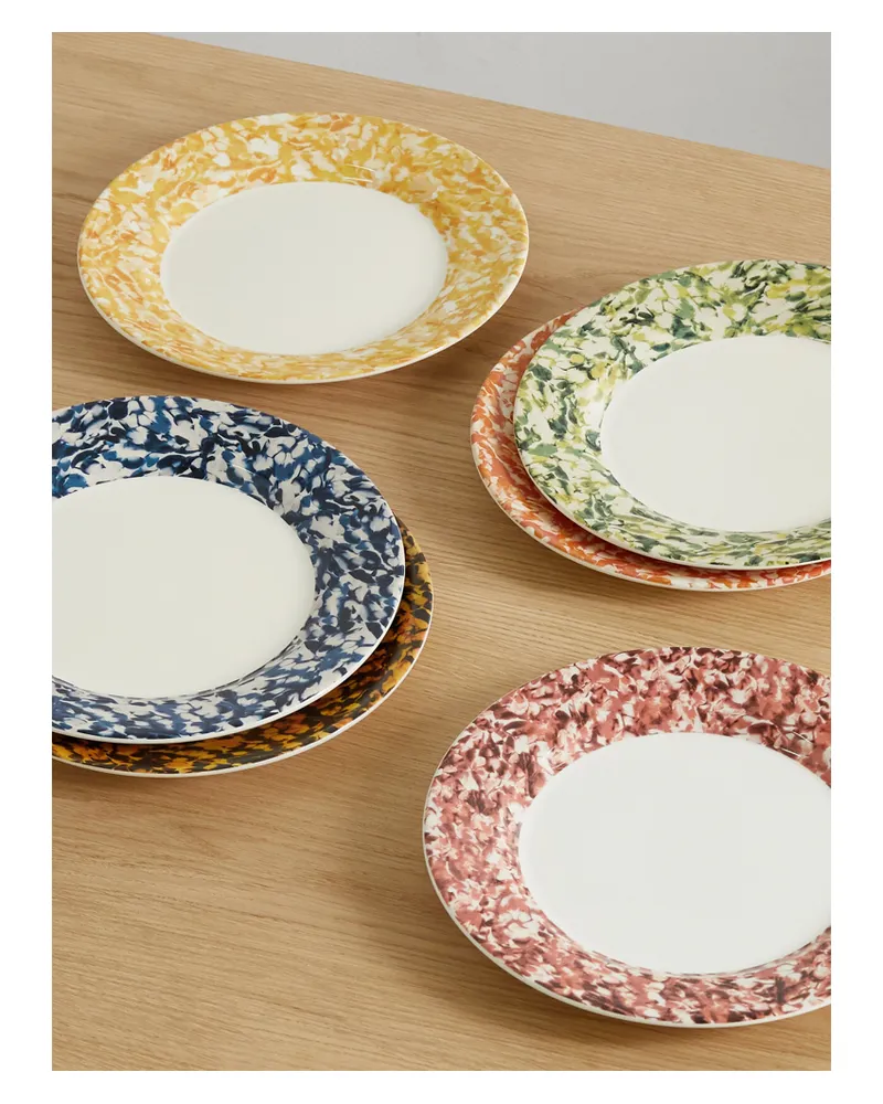 Stories of Italy Macchia Su Macchia Set Aus Sechs Keramiktellern - Weiß Weiß