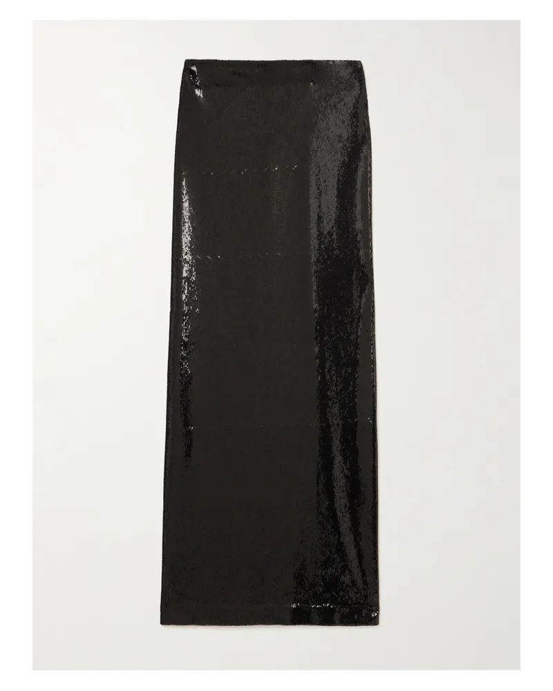 Totême Maxirock Aus Satin Mit Pailletten - Schwarz Schwarz