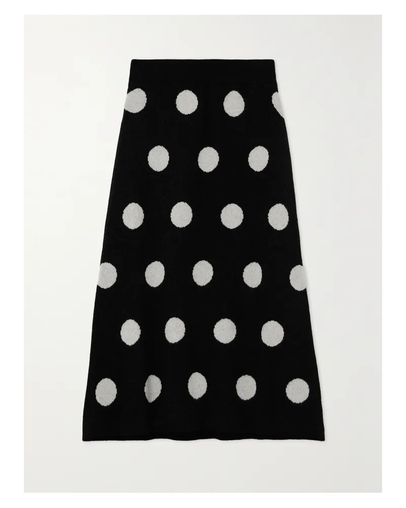 BATSHEVA Saga Midirock Aus Einer Woll-kaschmirmischung Mit Polka-dots - Schwarz Schwarz