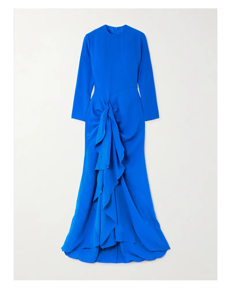 Solace London Nia Robe Aus Crêpe Mit Volant - Blau Blau