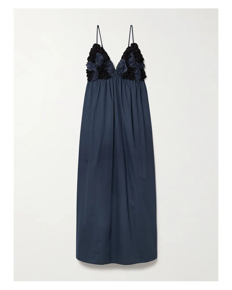 Mara Hoffman Annika Midikleid Aus Biobaumwollpopeline Mit Raffungen - Blau Blau
