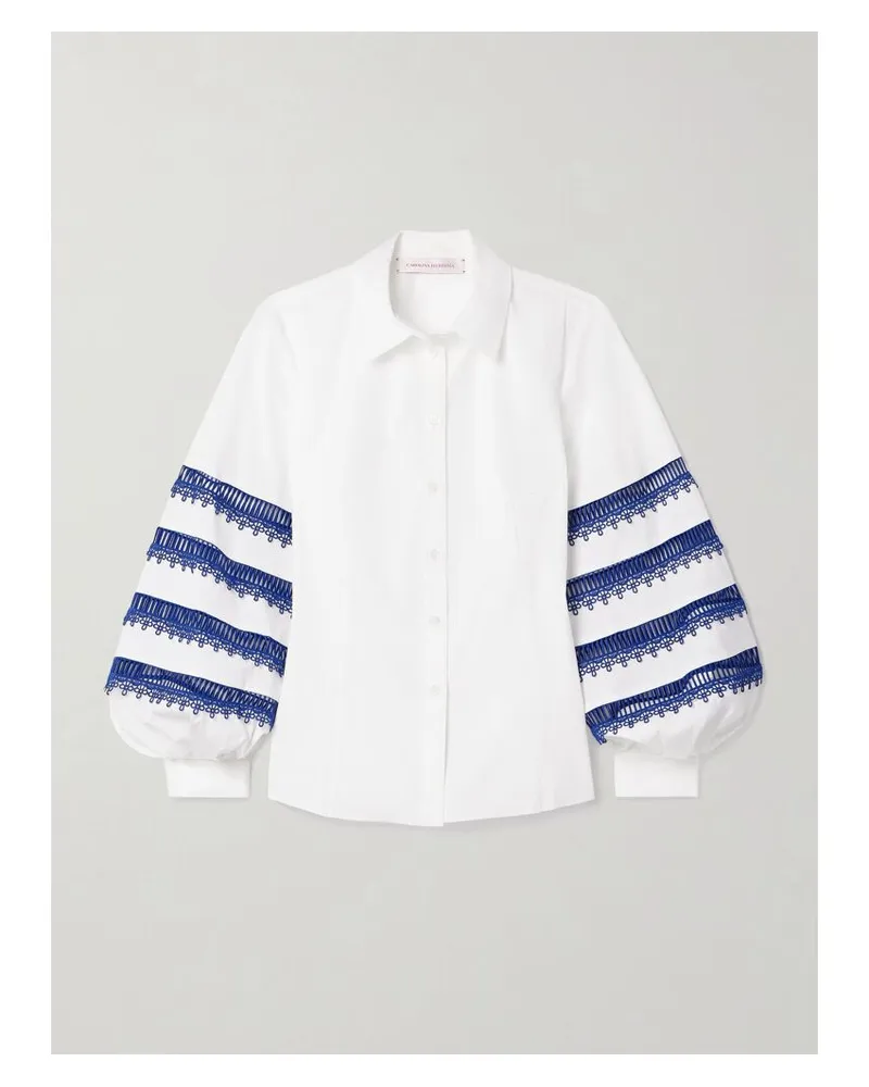 Carolina Herrera New York Hemd Aus Popeline Aus Einer Baumwollmischung Mit Besätzen Aus Guipure-spitze - Weiß Weiß