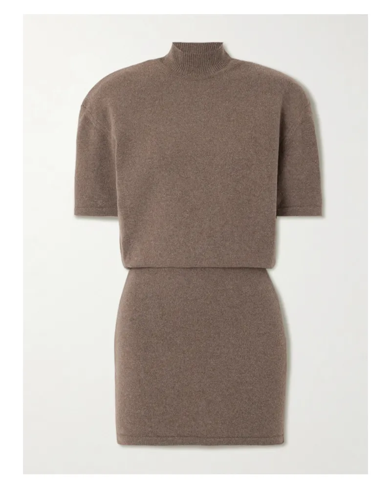 Jacquemus Castagna Minikleid Aus Einer Gerippten Wollmischung Mit Stehkragen - Braun Braun
