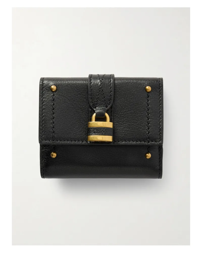 Chloé Paddington Embellished Textured-leather Cardholder - Black Black